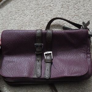 Purple Leather Crossbody Bag